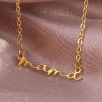 1 Piece Mama Simple Style Letter Stainless Steel Plating Hollow Out Necklace main image 1