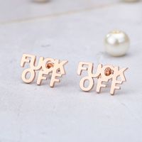 1 Pair Fashion Letter Stainless Steel Plating Ear Studs main image 3