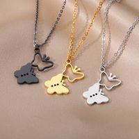 1 Piece Simple Style Heart Shape Butterfly Stainless Steel Plating Pendant Necklace main image 3
