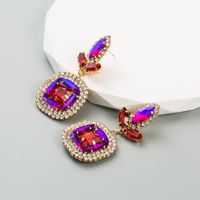 1 Pair Luxurious Geometric Alloy Inlay Rhinestones Glass Chandelier Earrings Drop Earrings main image 3