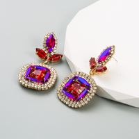 1 Pair Luxurious Geometric Alloy Inlay Rhinestones Glass Chandelier Earrings Drop Earrings main image 4