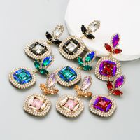 1 Pair Luxurious Geometric Alloy Inlay Rhinestones Glass Chandelier Earrings Drop Earrings main image 1