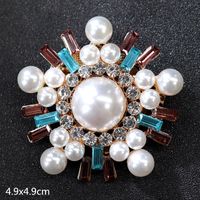 Retro Letter Moon Flower Alloy Inlay Artificial Gemstones Women's Brooches sku image 35