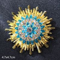 Retro Letter Moon Flower Alloy Inlay Artificial Gemstones Women's Brooches sku image 39