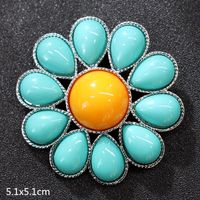 Retro Letter Moon Flower Alloy Inlay Artificial Gemstones Women's Brooches sku image 12