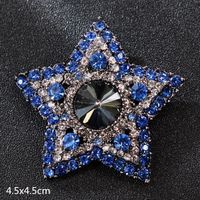 Retro Letter Moon Flower Alloy Inlay Artificial Gemstones Women's Brooches sku image 36