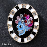 Retro Letter Moon Flower Alloy Inlay Artificial Gemstones Women's Brooches sku image 34