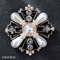 Retro Letter Moon Flower Alloy Inlay Artificial Gemstones Women's Brooches sku image 42