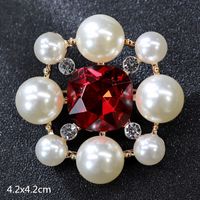 Retro Letter Moon Flower Alloy Inlay Artificial Gemstones Women's Brooches sku image 11