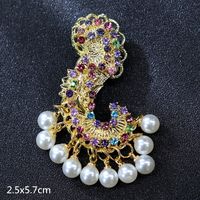 Retro Letter Moon Flower Alloy Inlay Artificial Gemstones Women's Brooches sku image 37
