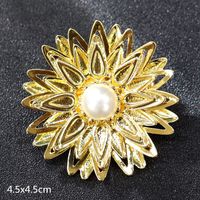 Retro Letter Moon Flower Alloy Inlay Artificial Gemstones Women's Brooches sku image 24