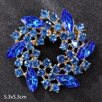 Retro Letter Moon Flower Alloy Inlay Artificial Gemstones Women's Brooches sku image 21