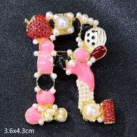 Retro Letter Moon Flower Alloy Inlay Artificial Gemstones Women's Brooches sku image 62