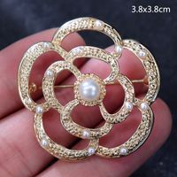 Retro Letter Moon Flower Alloy Inlay Artificial Gemstones Women's Brooches sku image 18