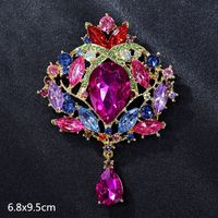 Retro Letter Moon Flower Alloy Inlay Artificial Gemstones Women's Brooches sku image 51