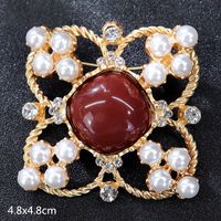 Retro Letter Moon Flower Alloy Inlay Artificial Gemstones Women's Brooches sku image 33
