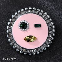 Retro Letter Moon Flower Alloy Inlay Artificial Gemstones Women's Brooches sku image 45