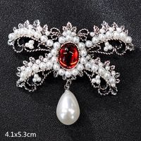 Retro Letter Moon Flower Alloy Inlay Artificial Gemstones Women's Brooches sku image 23