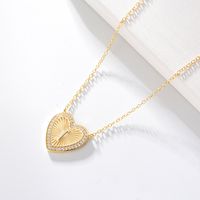 1 Piece Fashion Heart Shape Sterling Silver Plating Zircon Necklace sku image 8