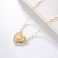 1 Piece Fashion Heart Shape Sterling Silver Plating Zircon Necklace sku image 9