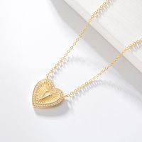 1 Piece Fashion Heart Shape Sterling Silver Plating Zircon Necklace sku image 21