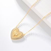 1 Piece Fashion Heart Shape Sterling Silver Plating Zircon Necklace sku image 15