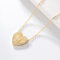 1 Piece Fashion Heart Shape Sterling Silver Plating Zircon Necklace sku image 20