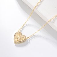 1 Piece Fashion Heart Shape Sterling Silver Plating Zircon Necklace sku image 16