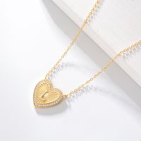 1 Piece Fashion Heart Shape Sterling Silver Plating Zircon Necklace sku image 11