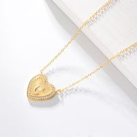 1 Piece Fashion Heart Shape Sterling Silver Plating Zircon Necklace sku image 2