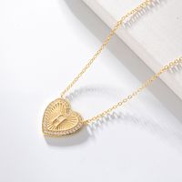 1 Piece Fashion Heart Shape Sterling Silver Plating Zircon Necklace sku image 7