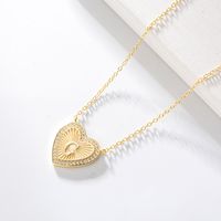 1 Piece Fashion Heart Shape Sterling Silver Plating Zircon Necklace sku image 6