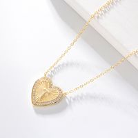 1 Piece Fashion Heart Shape Sterling Silver Plating Zircon Necklace sku image 19