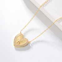 1 Piece Fashion Heart Shape Sterling Silver Plating Zircon Necklace sku image 10