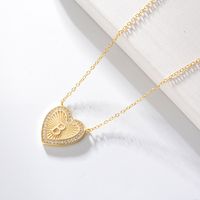 1 Piece Fashion Heart Shape Sterling Silver Plating Zircon Necklace sku image 1