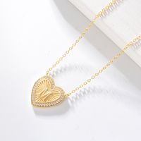 1 Piece Fashion Heart Shape Sterling Silver Plating Zircon Necklace sku image 12