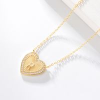 1 Piece Fashion Heart Shape Sterling Silver Plating Zircon Necklace sku image 17
