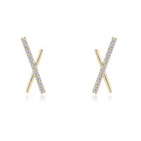 1 Pair Simple Style Geometric Inlay Sterling Silver Zircon Ear Studs main image 4