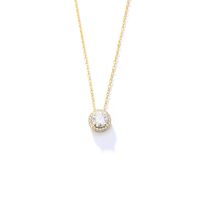 Fashion Round Sterling Silver Plating Zircon Pendant Necklace main image 4