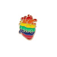 Mode Regenbogen Herzform Legierung Überzug Unisex Broschen sku image 2