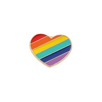 Fashion Rainbow Heart Shape Alloy Plating Unisex Brooches sku image 9