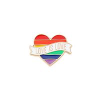 Fashion Rainbow Heart Shape Alloy Plating Unisex Brooches sku image 8