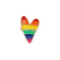 Fashion Rainbow Heart Shape Alloy Plating Unisex Brooches sku image 1