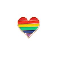 Fashion Rainbow Heart Shape Alloy Plating Unisex Brooches sku image 10