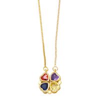 1 Piece Fashion Tortoise Four Leaf Clover Heart Shape Copper Plating Inlay Zircon Pendant Necklace sku image 1