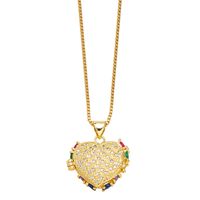1 Piece Fashion Tortoise Four Leaf Clover Heart Shape Copper Plating Inlay Zircon Pendant Necklace sku image 2