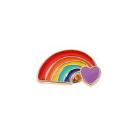 Mode Regenbogen Herzform Legierung Überzug Unisex Broschen sku image 12