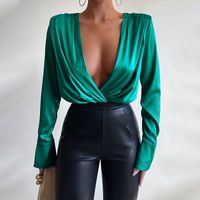 Women's Blouse Long Sleeve Blouses Patchwork Sexy Solid Color main image 6