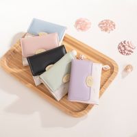 Women's Color Block Pu Leather Buckle Coin Purses main image 4