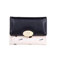 Women's Color Block Pu Leather Buckle Coin Purses main image 3